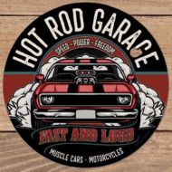 15" Dome Sign "Hot Rod Garage"