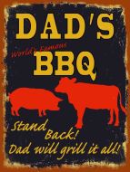 12x16 Metal Sign "Dad's BBQ"