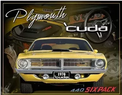 12 x 15 Metal Sign "Plymouth 'Cuda 440 Six Pack"