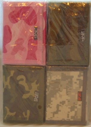 Camouflage Trifold Wallet (4 Asst Colors)